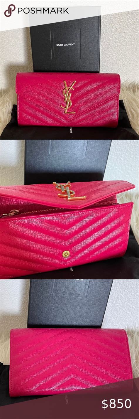 ysl hot pink wallet|ysl zipper wallet.